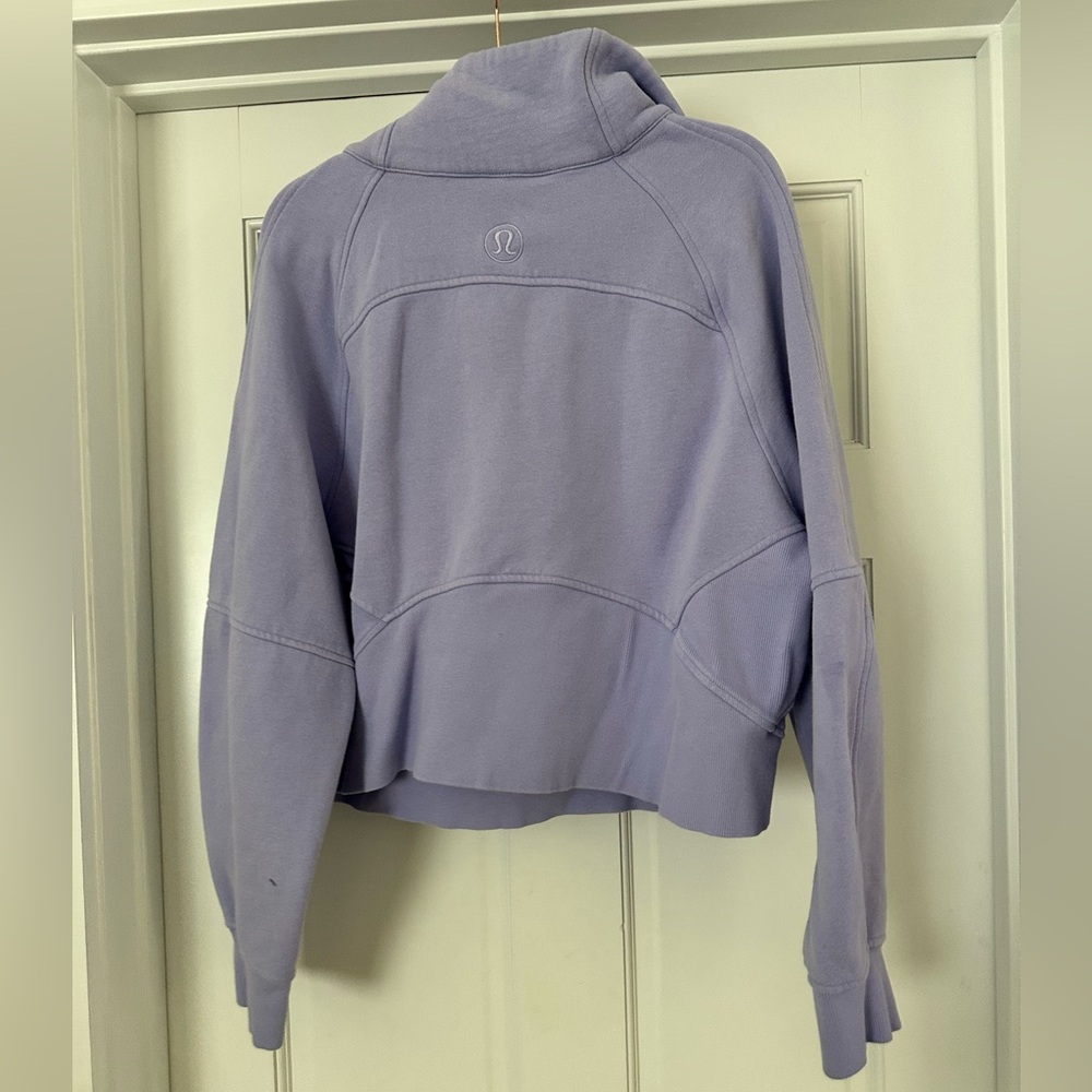 Lululemon Sweats Scuba Oversized Funnel Neck Half-Zip Lavender Dew M/L EUC - Picture 4 of 5